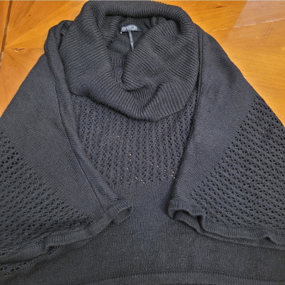 Energie Black Turttleneck Shawl